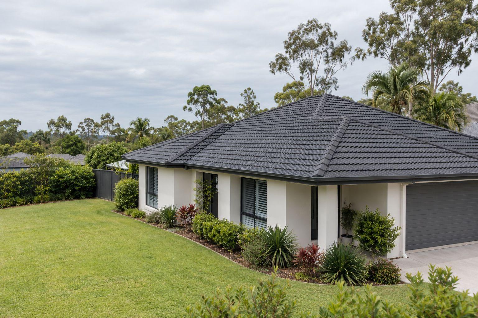 A restored tiled roof on a family home